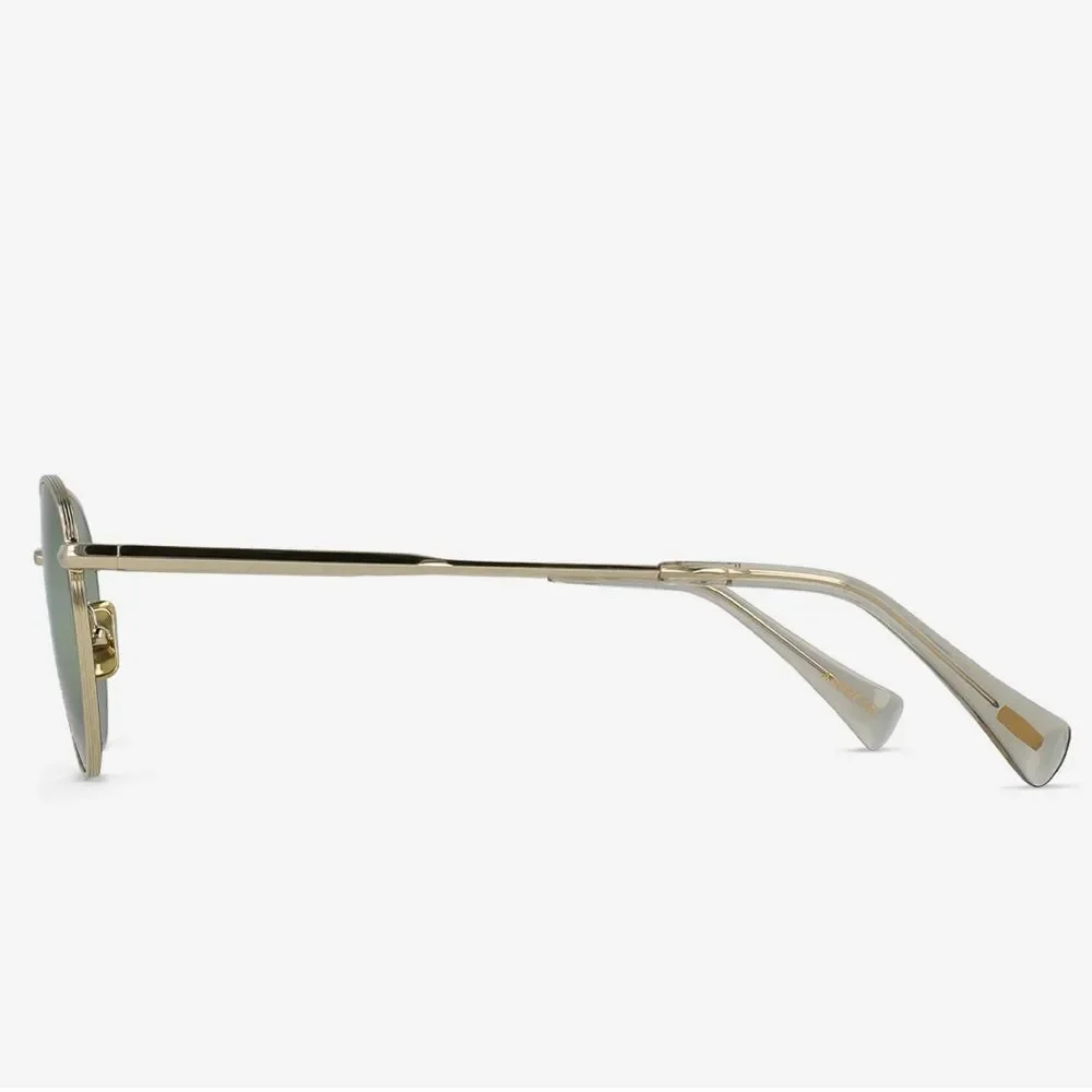 Raen Andreas Light Gold round Unisex Aviator sunglasses